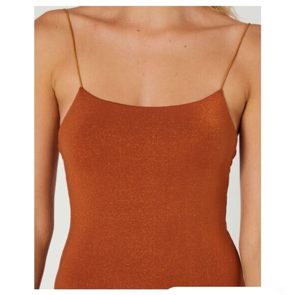 Free People It’s Now Cool The One Piece In Topaz Lurex Size Medium New - Picture 5 of 16